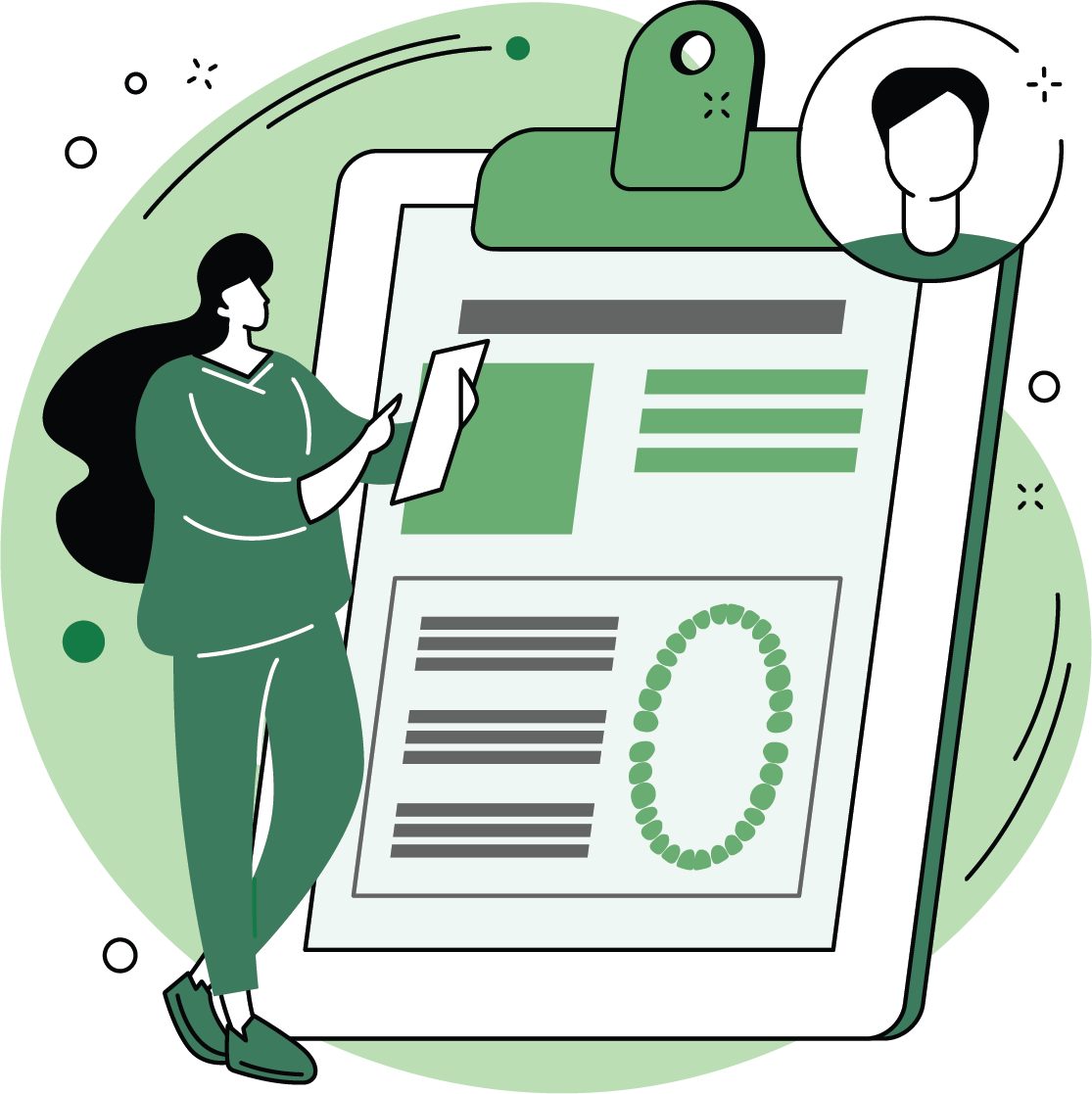 Illustration d'une fiche patient numérique